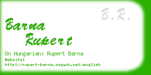 barna rupert business card